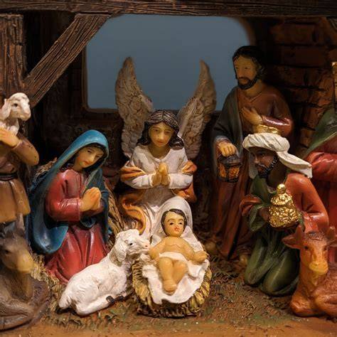 Jasličky Crèche de Noël s miestnou dekoráciou a Betlehemom