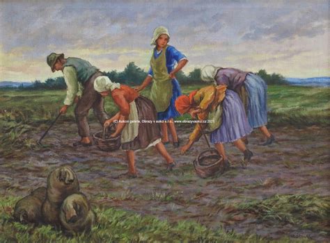 Ilustrácia dedinského života a práce na poli