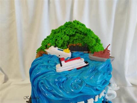 Ilustrácia torty s motívom pirátskej lode