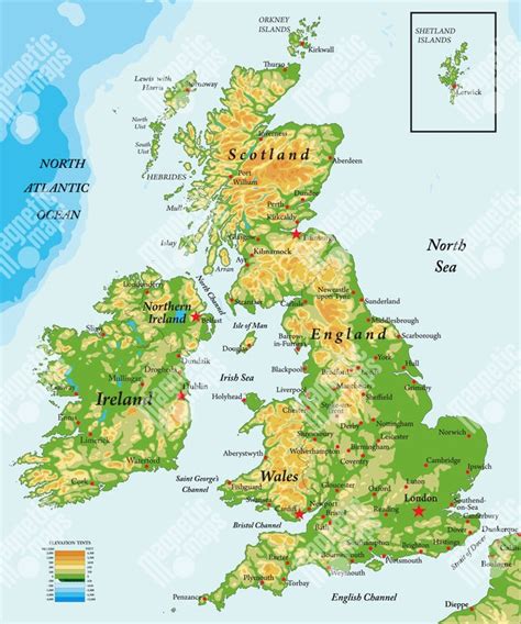 Mapa Veľkej Británie s vyznačenými prístavmi