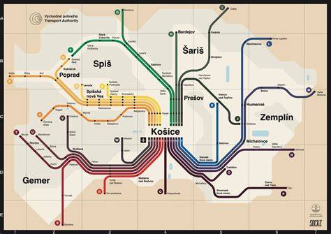 Mapa železničných uzlov Mnichov a Hamburgu
