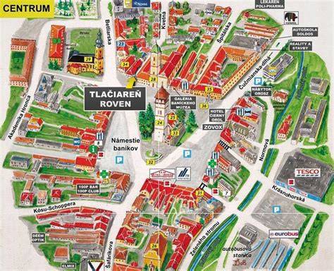 Mapa Rožňavy s polohou ItalGusto Pizza na Námestí baníkov 26/030