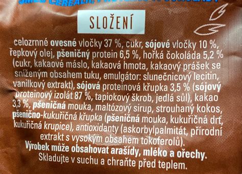 Infografika: Zloženie a nutričné hodnoty Müsli Emco Horká Čokoláda