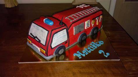 Hasičské auto torta - detail zdobenia