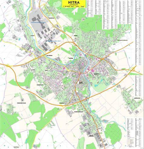 Mapa Nitry s vyznačenými ázijskými reštauráciami a miestami na donášku