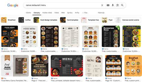 Digitálne menu a tipy na tlač jedálneho lístka