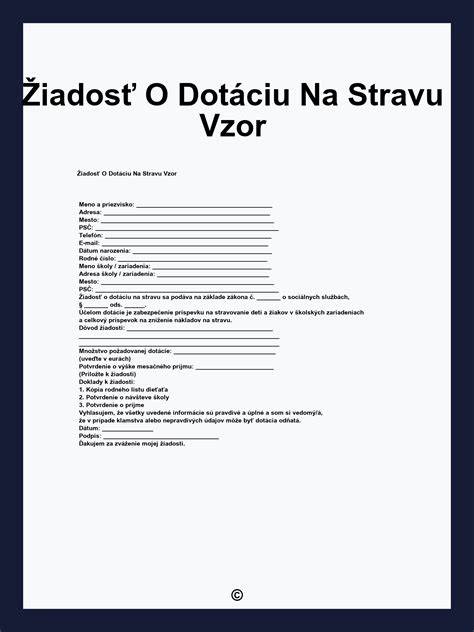 Proces podávania žiadosti o dotáciu na stravu
