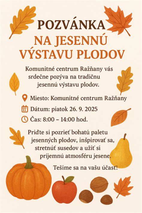 Jesenná zberová mapa plodov a termínov
