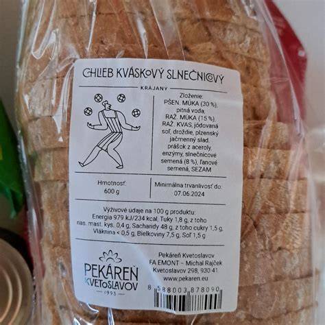 Infografika: Sortiment a nutričné hodnoty vybraných chlebov Pekárne Kvetoslavov