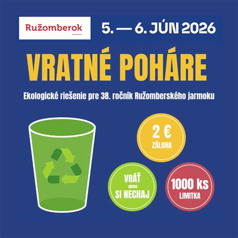 Informačný banner o systéme vratných pohárov a ekologických princípoch
