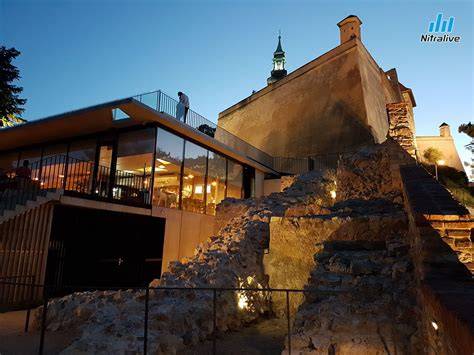 Mapa Nitra s vyznačením polohy hradu a Castellum Cafe