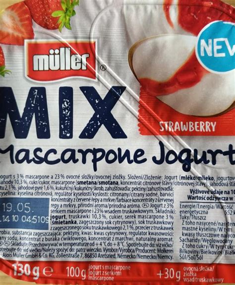 Infografika: Porovnanie variantov Mascarpone Jogurt Müller (nutričné hodnoty a cukry)