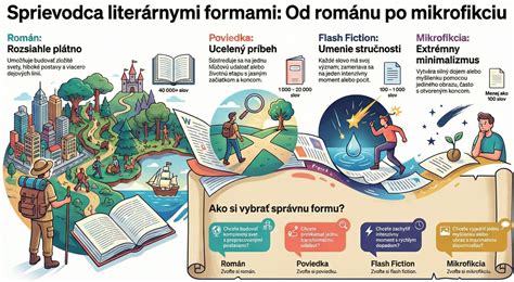 Infografika: Prehľad základných literárnych žánrov a ich hlavné charakteristiky