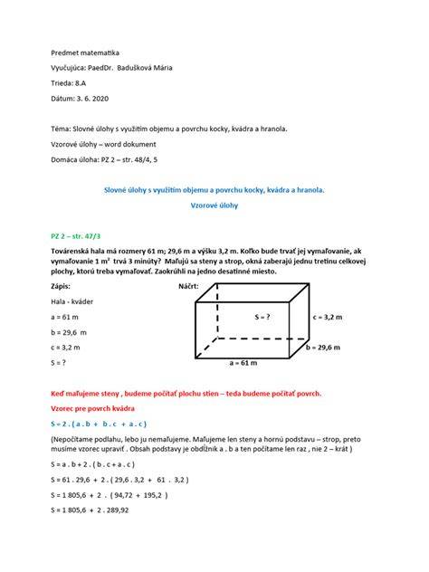 Infografika: geometria kocky a kvádra, vzťahy povrchu a objemu