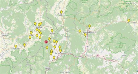 Mapka potenciálnych lokalít v dedine a okolí