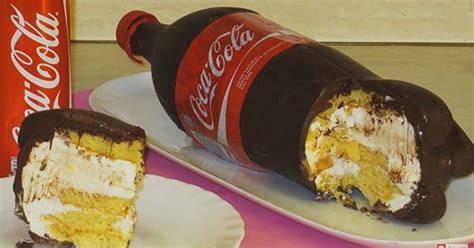 Obrázok 1: Torta v tvare fľaše Coca-Coly - ilustrácia krokov a dekorácií