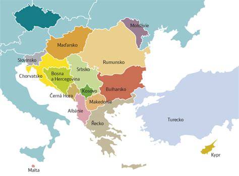 Ilustračná mapa Balkánu s vyznačením typických syrů