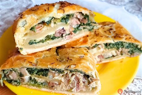 Štrúdľa so špenátom a tofu - vizuálna ukážka jedla