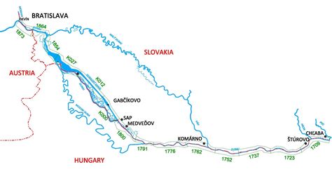 Mapa povodia Dunaja a rozšírenie sladkovodných rýb na Slovensku