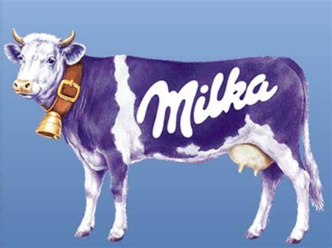 Milka fialový obal a krava - ikona značky