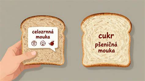 Grafika: porovnanie celozrnného a rafinovaného chleba a ich vplyv na výživu