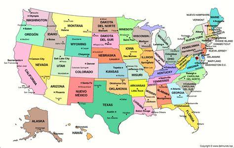Mapa regiónov USA s typickými jedlami